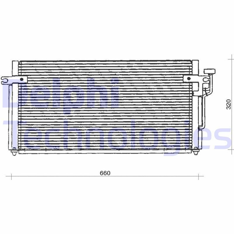 DELPHI TSP0225127: Kondensator, klimaanlegg 15mm