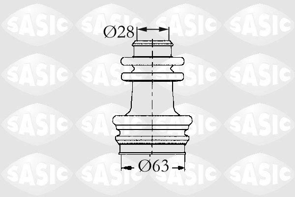 SASIC 4003424: Kaitsekummikomplekt, veovõll kastipoolselt