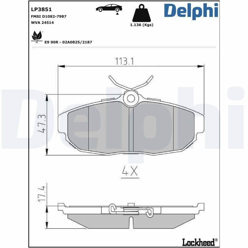 DELPHI PCK60: Tolmukaitse komplekt, Amordid Tagasild