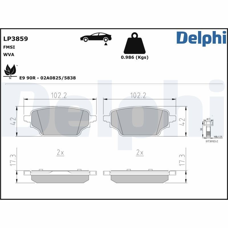 DELPHI PCK72: Tolmukaitse komplekt, Amordid Tagasild