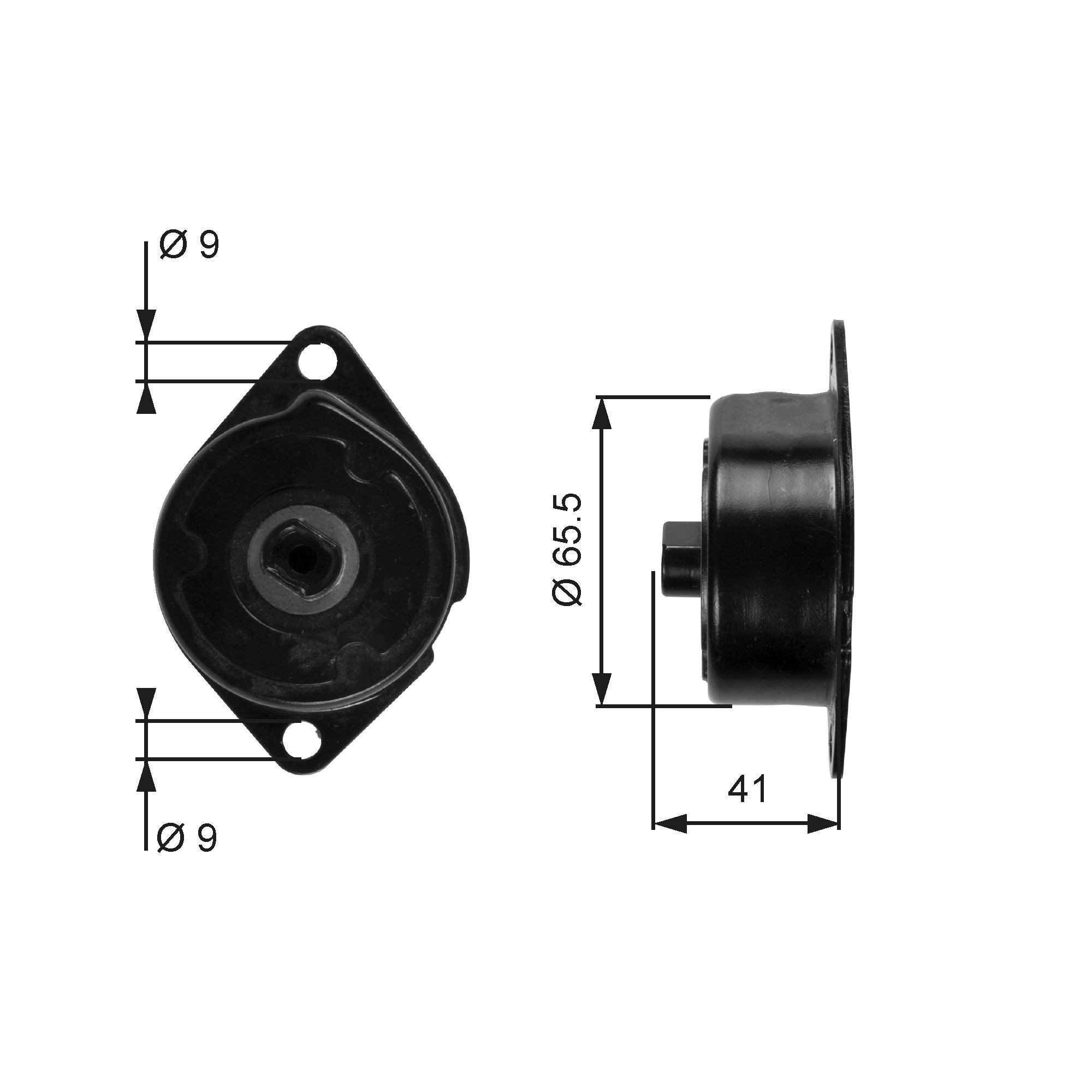 GATES T39091: Rola intinzator, curea transmisie Ř: 65,5mm, Ř: 65,5mm, Micro-V® UNIQUE FIT