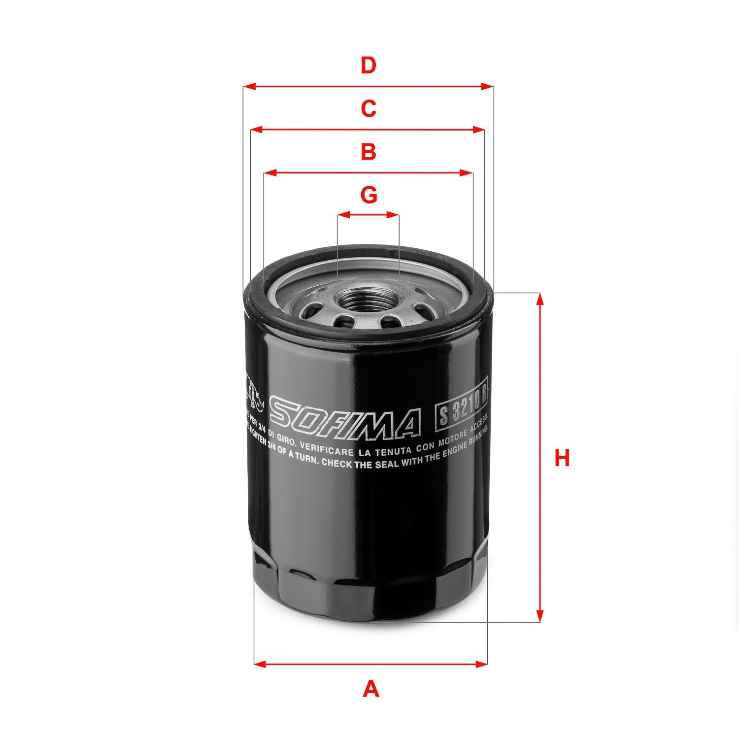 SOFIMA S 3210 R: Filtro de aceite con dos válvulas de bloqueo de retorno