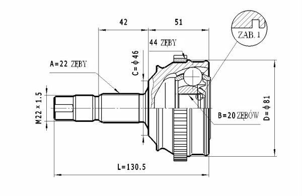 STATIM C.153: Ledsats, drivaxel