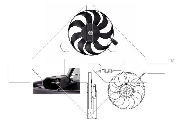 NRF 47381: Ventilator, radiator 295mm, fara rama aerisire radiator