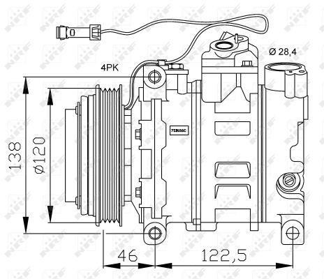 NRF 32167G: Compresor AC GENUINE cu elei compresor-PAG