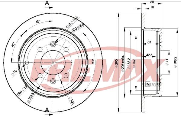 FREMAX BD-4250: Piduriketas Ø: 290mm, täis, Ø: 290mm, kaetud, Premium Black Carbon +
