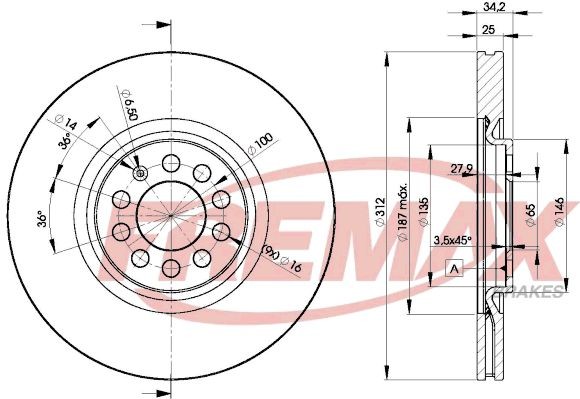 FREMAX BD-5620: Piduriketas Ø: 312mm, õhutusega, Ø: 312mm, kaetud, osalise kattekihiga, Premium Black Carbon +