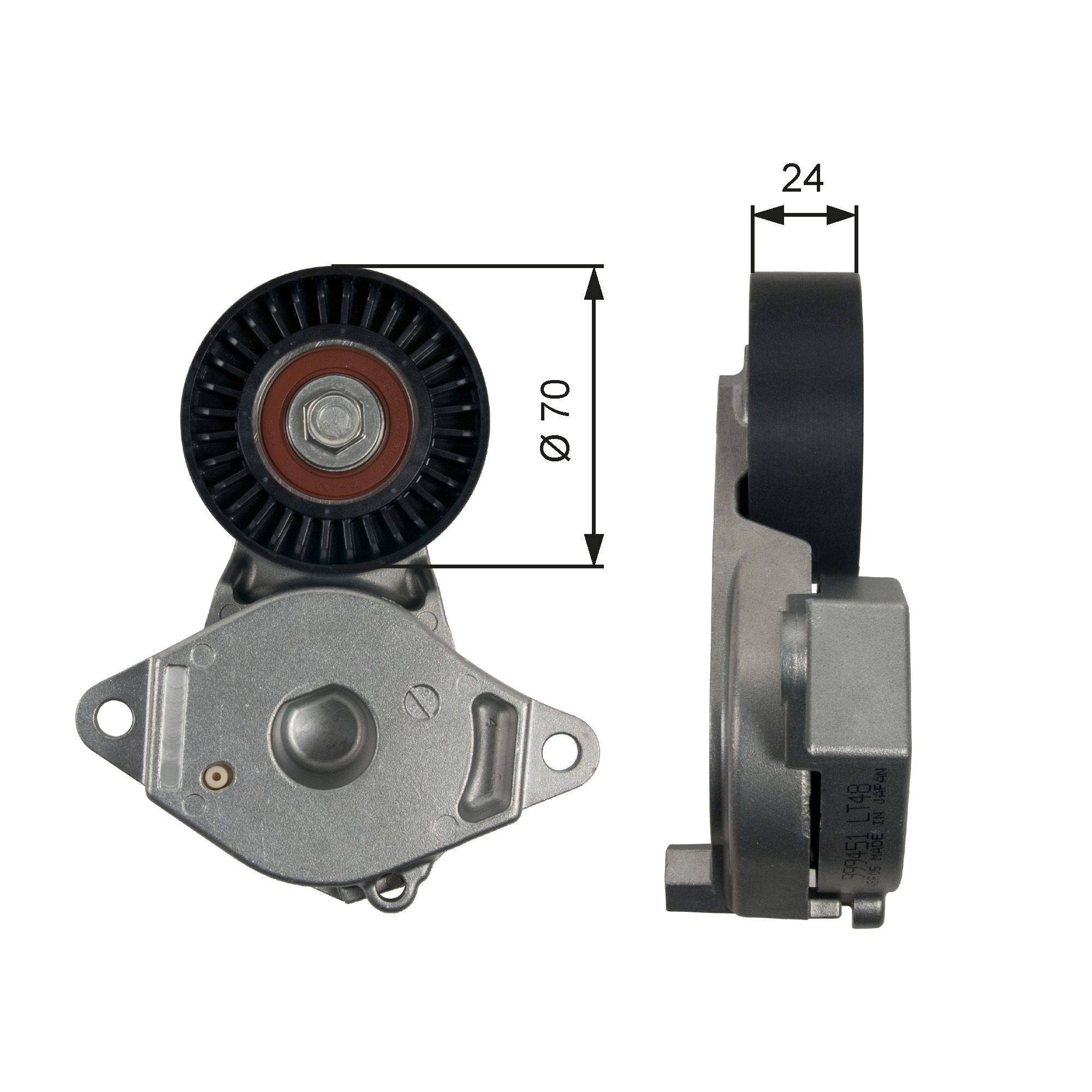 GATES T39246: Rola intinzator, curea transmisie Ř: 70mm, Ř: 70mm, Micro-V® UNIQUE FIT