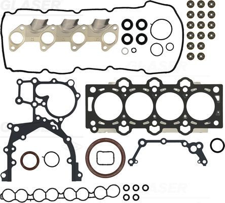 GLASER S30419-00: Set garnituri motor cu simering arbore cotit, cu simering supapa