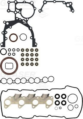 GLASER S31384-00: Set garnituri motor cu simering arbore cotit, cu simering supapa