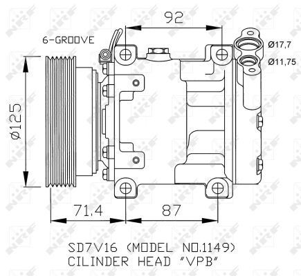 NRF 32753G: Kliimakompressor PAG-kompressoriõliga EASY FIT
