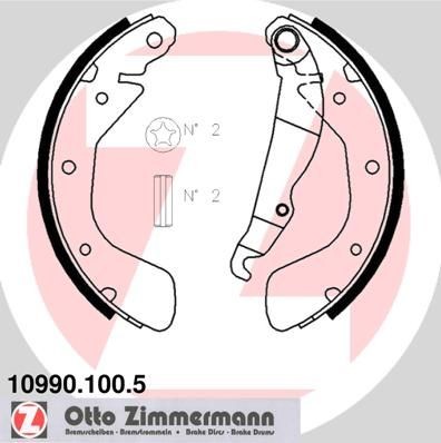ZIMMERMANN 10990.100.5: Set saboti frana Fotografia corespunde volumului livrării, cu pârghie