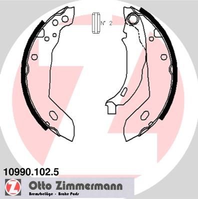 ZIMMERMANN 10990.102.5: Bremžu loku komplekts ar sviru, Foto atbilst piegādes apjomam