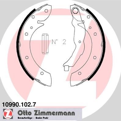 ZIMMERMANN 10990.102.7: Set saboti frana cu pârghie, Fotografia corespunde volumului livrării