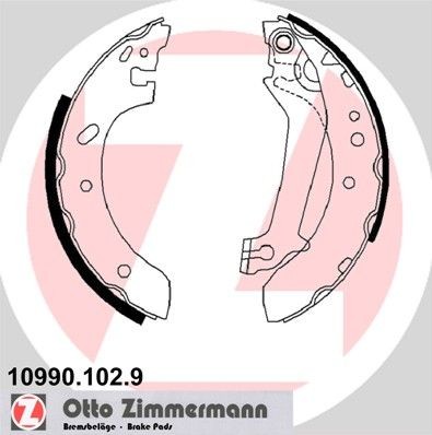 ZIMMERMANN 10990.102.9: Juego de zapatas de frenos con palanca, Foto correspondiente a la entrega