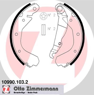 ZIMMERMANN 10990.103.2: Stabdžių trinkelių komplektas su svirtimi, su priedais