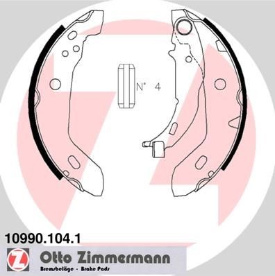 ZIMMERMANN 10990.104.1: Piduriklotside komplekt koos kangiga, Foto vastab tarnekomplektile