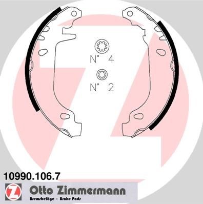 ZIMMERMANN 10990.106.7: Set saboti frana Fotografia corespunde volumului livrării