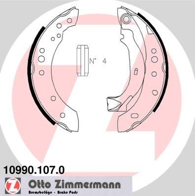ZIMMERMANN 10990.107.0: Stabdžių trinkelių komplektas su svirtimi, Nuotrauka atitinka pristatytą prekę