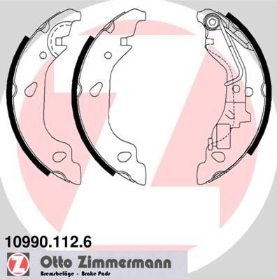 ZIMMERMANN 10990.112.6: Piduriklotside komplekt koos vedruga, koos kangiga, Foto vastab tarnekomplektile