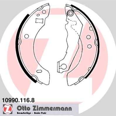 ZIMMERMANN 10990.116.8: Set saboti frana fara accesorii, cu pârghie