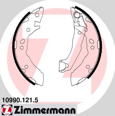 ZIMMERMANN 10990.121.5: Piduriklotside komplekt koos kangiga, Foto vastab tarnekomplektile