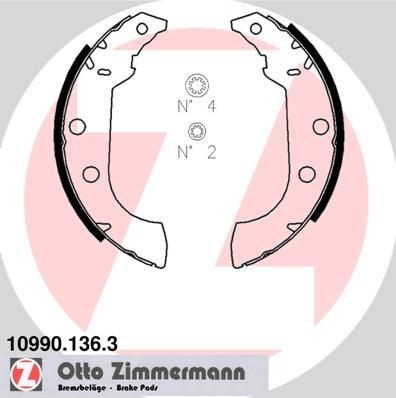 ZIMMERMANN 10990.136.3: Set saboti frana cu acceasorii