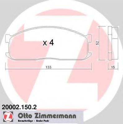 ZIMMERMANN 20002.150.2: Plăcuțe de frână