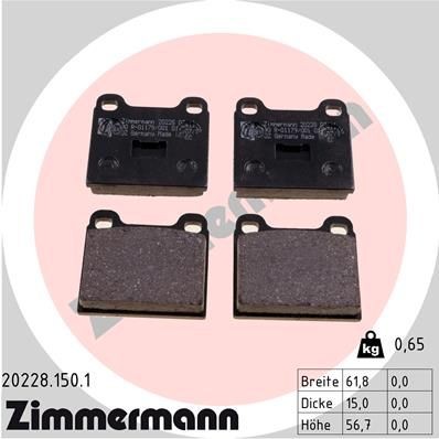 ZIMMERMANN 20228.150.1: Piduriklotsid Foto vastab tarnekomplektile