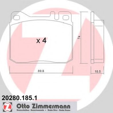 ZIMMERMANN 20280.185.1: Plăcuțe de frână