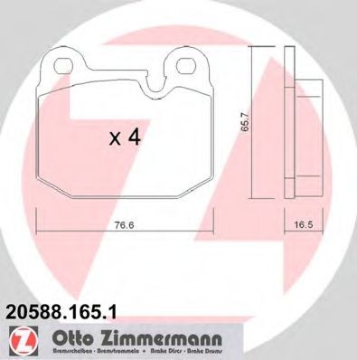ZIMMERMANN 20588.165.1: Plăcuțe de frână