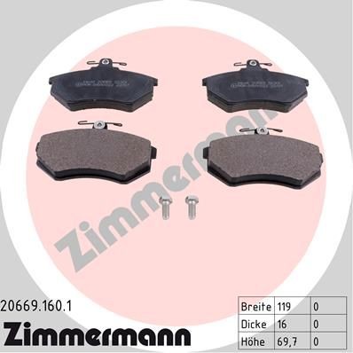 ZIMMERMANN 20669.160.1: Piduriklotsid