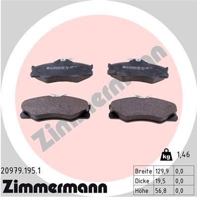 ZIMMERMANN 20979.195.1: Plăcuțe de frână Fotografia corespunde volumului livrării, cu suruburi
