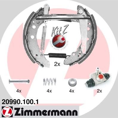 ZIMMERMANN 20990.100.1: Bremžu komplekts, Trumuļu bremzes ar riteņu bremžu cilindru, Foto atbilst piegādes apjomam KIT Z