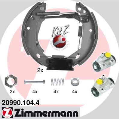 ZIMMERMANN 20990.104.4: Pidurikomplekt, trummelpidur koos rattapiduri silindriga, koos lisadega KIT Z