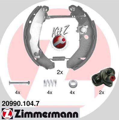 ZIMMERMANN 20990.104.7: Pidurikomplekt, trummelpidur koos rattapiduri silindriga, koos lisadega KIT Z
