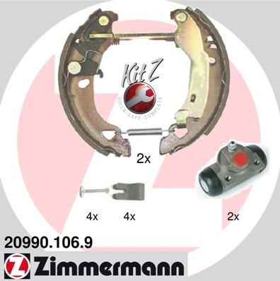 ZIMMERMANN 20990.106.9: Pidurikomplekt, trummelpidur koos rattapiduri silindriga, koos lisadega KIT Z