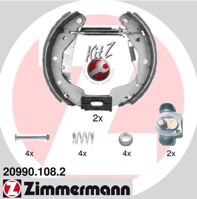 ZIMMERMANN 20990.108.2: Pidurikomplekt, trummelpidur koos rattapiduri silindriga, Foto vastab tarnekomplektile KIT Z