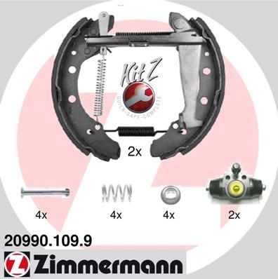 ZIMMERMANN 20990.109.9: Pidurikomplekt, trummelpidur koos rattapiduri silindriga, Foto vastab tarnekomplektile KIT Z