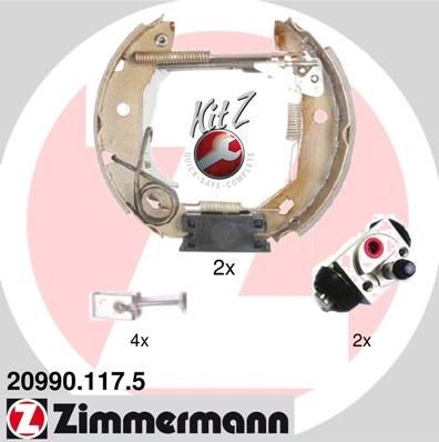 ZIMMERMANN 20990.117.5: Set frana, frana tambur cu cilindru receptor frâna, Fotografia corespunde volumului livrării KIT Z