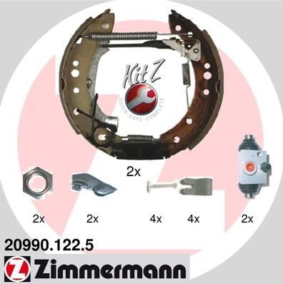 ZIMMERMANN 20990.122.5: Set frana, frana tambur cu cilindru receptor frâna, Fotografia corespunde volumului livrării KIT Z