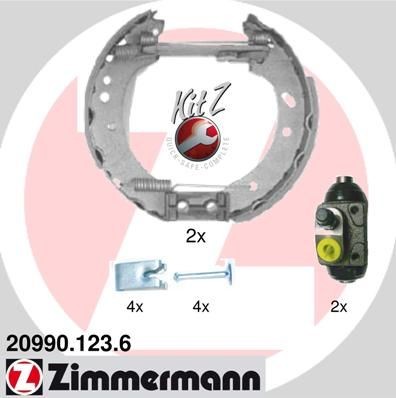 ZIMMERMANN 20990.123.6: Pidurikomplekt, trummelpidur koos rattapiduri silindriga, Foto vastab tarnekomplektile KIT Z