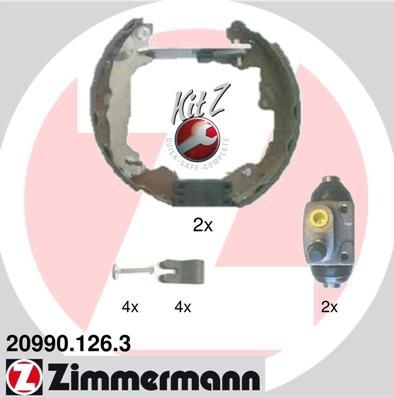 ZIMMERMANN 20990.126.3: Pidurikomplekt, trummelpidur koos rattapiduri silindriga, Foto vastab tarnekomplektile KIT Z