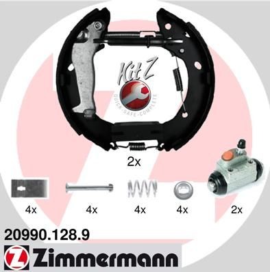 ZIMMERMANN 20990.128.8: Pidurikomplekt, trummelpidur koos rattapiduri silindriga, Foto vastab tarnekomplektile KIT Z