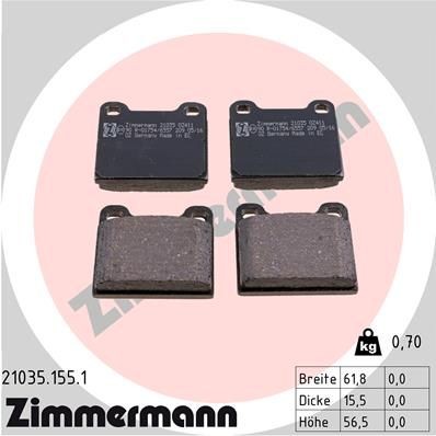 ZIMMERMANN 21035.155.1: Piduriklotsid Foto vastab tarnekomplektile