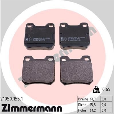 ZIMMERMANN 21050.155.1: Piduriklotsid Foto vastab tarnekomplektile