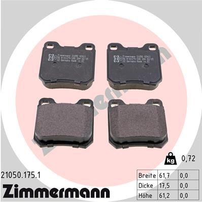 ZIMMERMANN 21050.175.1: Brzdové platničky Fotografia zodpovedá rozsahu dodávky