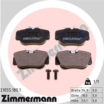 ZIMMERMANN 21055.180.1: Piduriklotsid Foto vastab tarnekomplektile, koos kruvidega