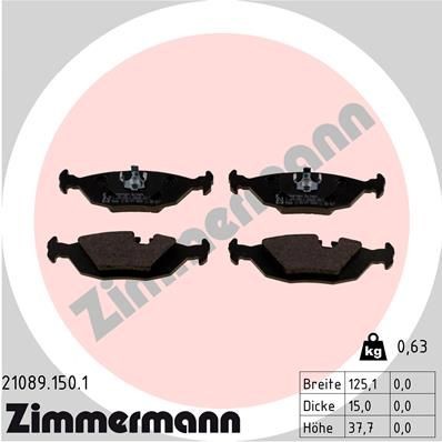 ZIMMERMANN 21089.150.1: Piduriklotsid Foto vastab tarnekomplektile