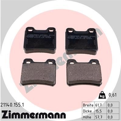 ZIMMERMANN 21140.155.1: Brzdové platničky Fotografia zodpovedá rozsahu dodávky